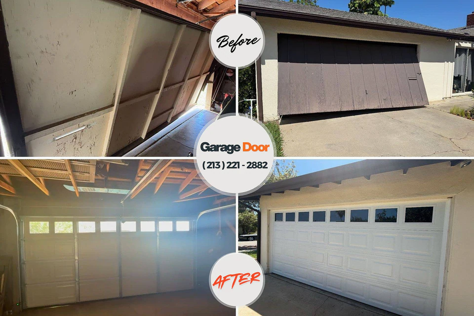 Before and after: garage door repair Stanley, VA